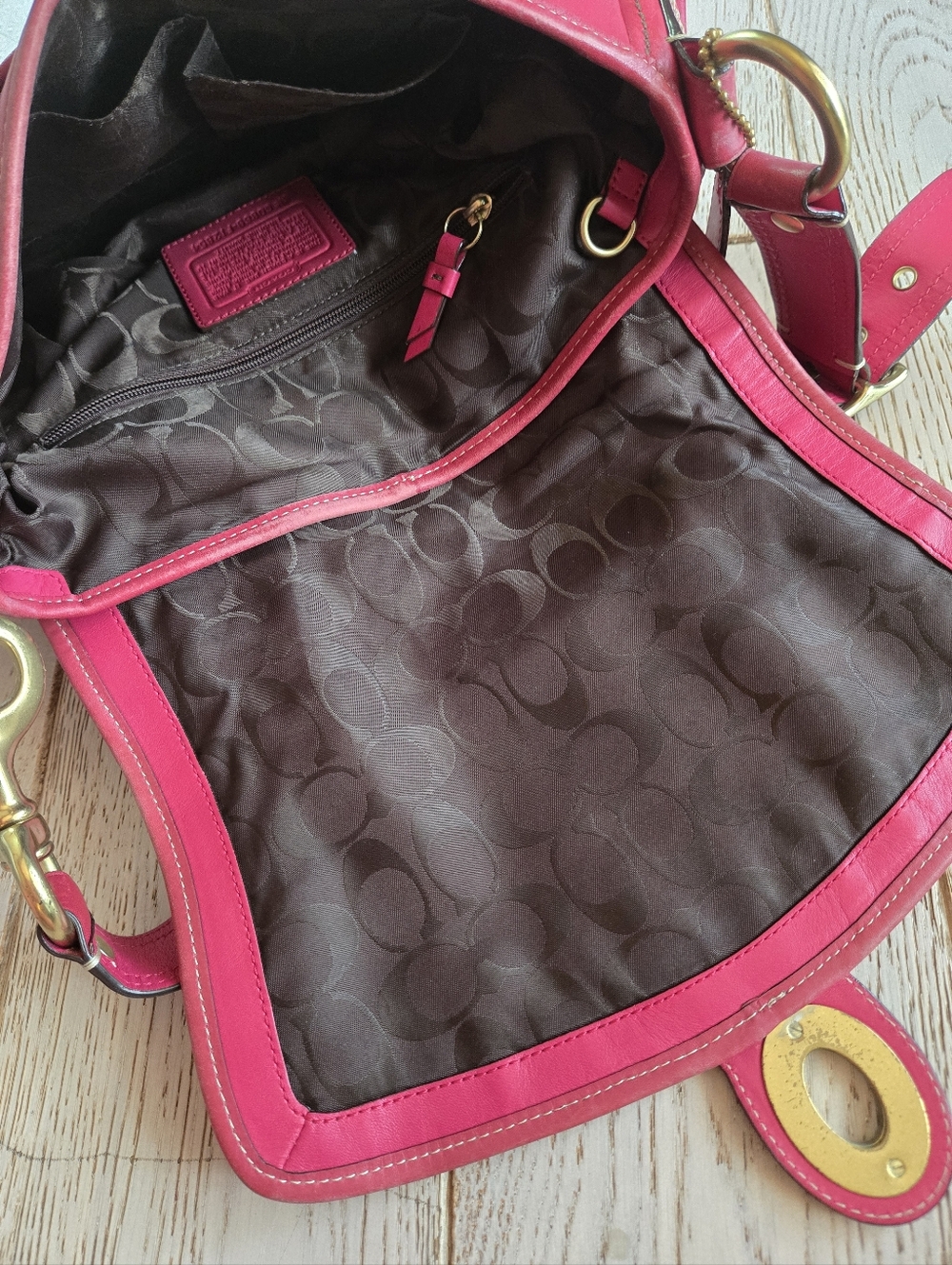 COACH Ali Turn-lock Shoulder Bag Raspberry 65th Anniversary Legacy Vintage Y2K - Picture 9 of 11